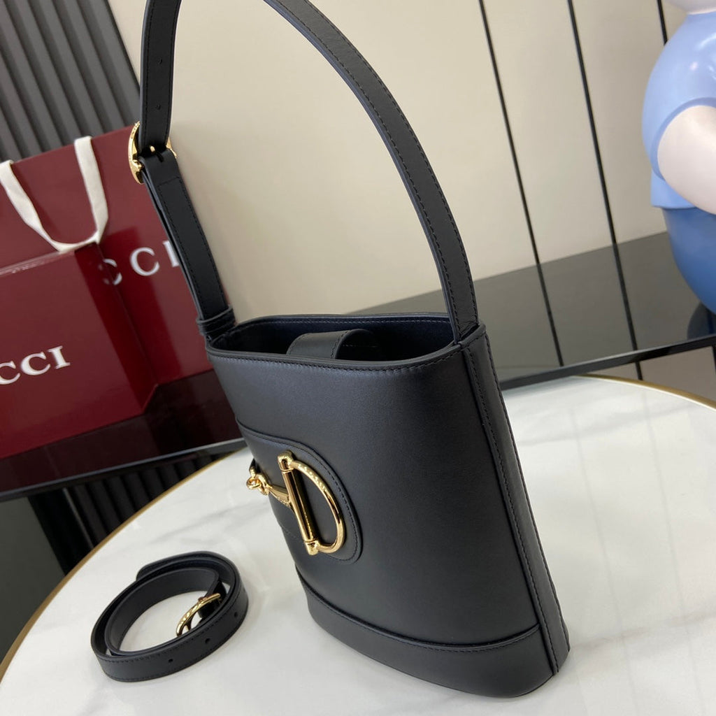 Gucci 73 mini bucket bag, 833665 in black leather