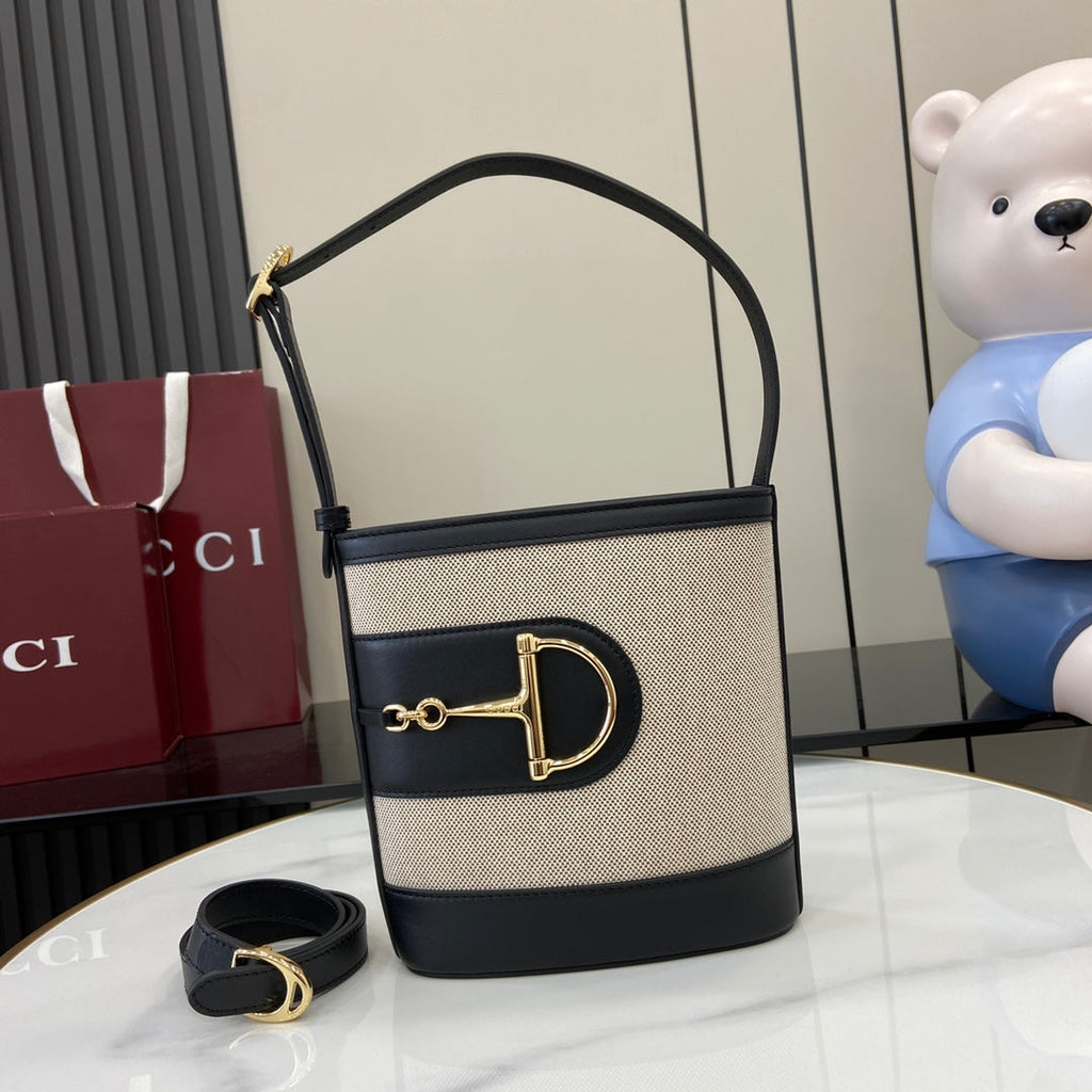 Gucci 73 mini bucket bag, 833665 in natural canvas