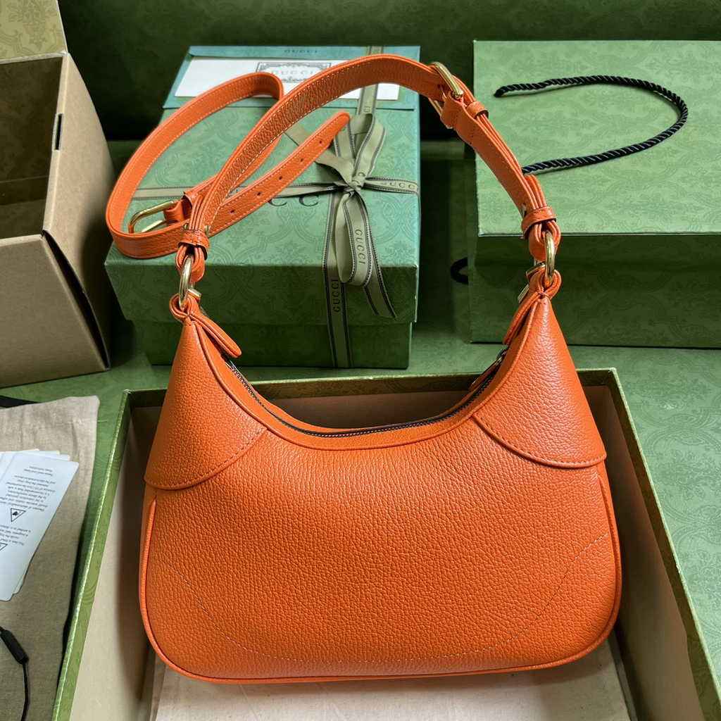 Gucci 731817 Aphrodite small shoulder bag in orange leather