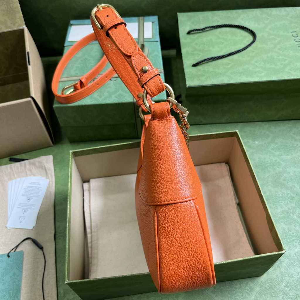 Gucci 731817 Aphrodite small shoulder bag in orange leather