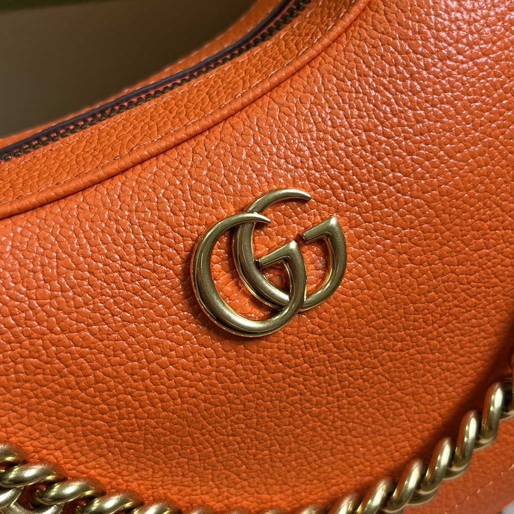 Gucci 731817 Aphrodite small shoulder bag in orange leather