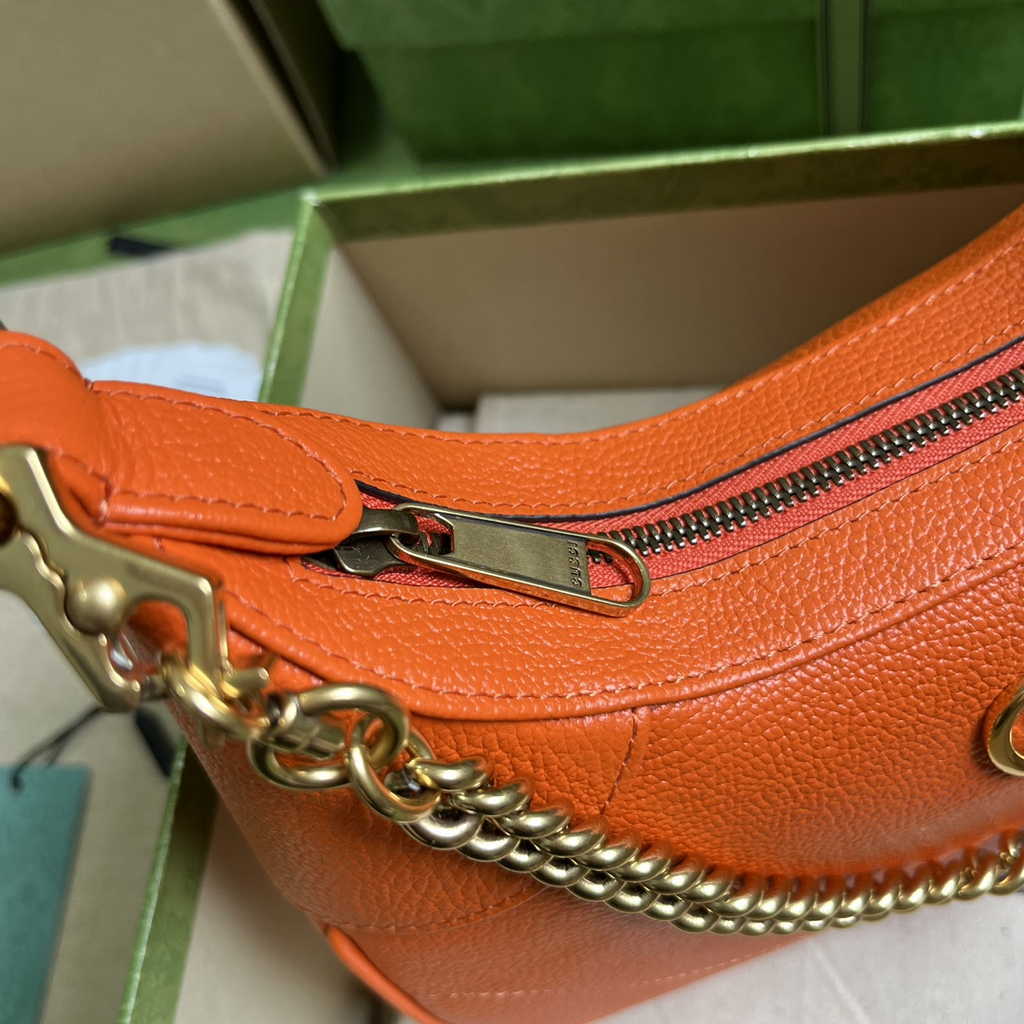 Gucci 731817 Aphrodite small shoulder bag in orange leather