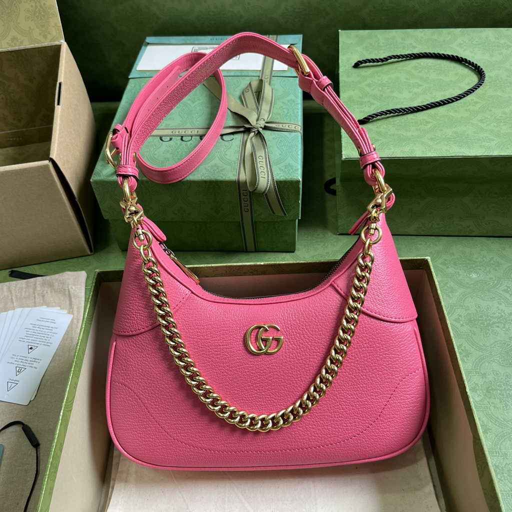 Gucci 731817 Aphrodite small shoulder bag in plum leather