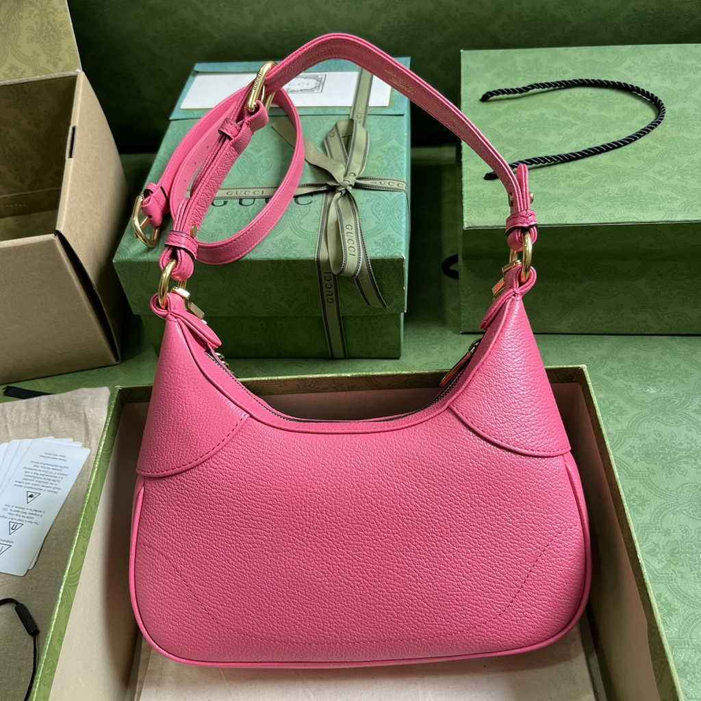 Gucci 731817 Aphrodite small shoulder bag in plum leather