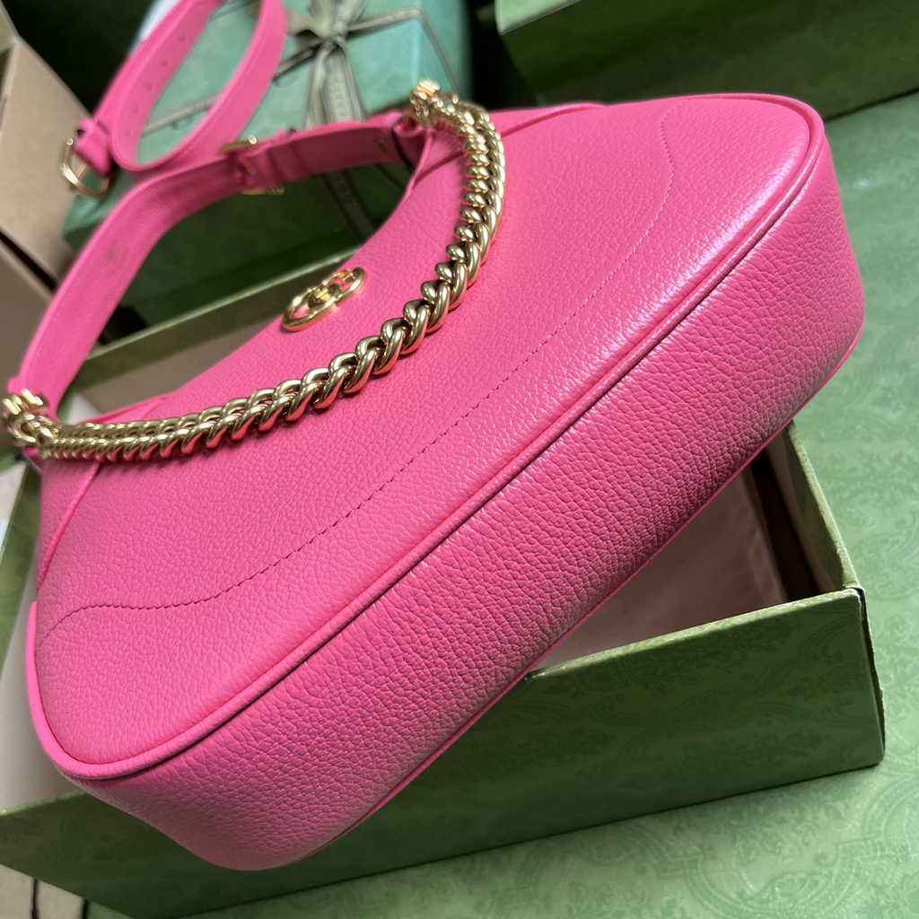 Gucci 731817 Aphrodite small shoulder bag in plum leather