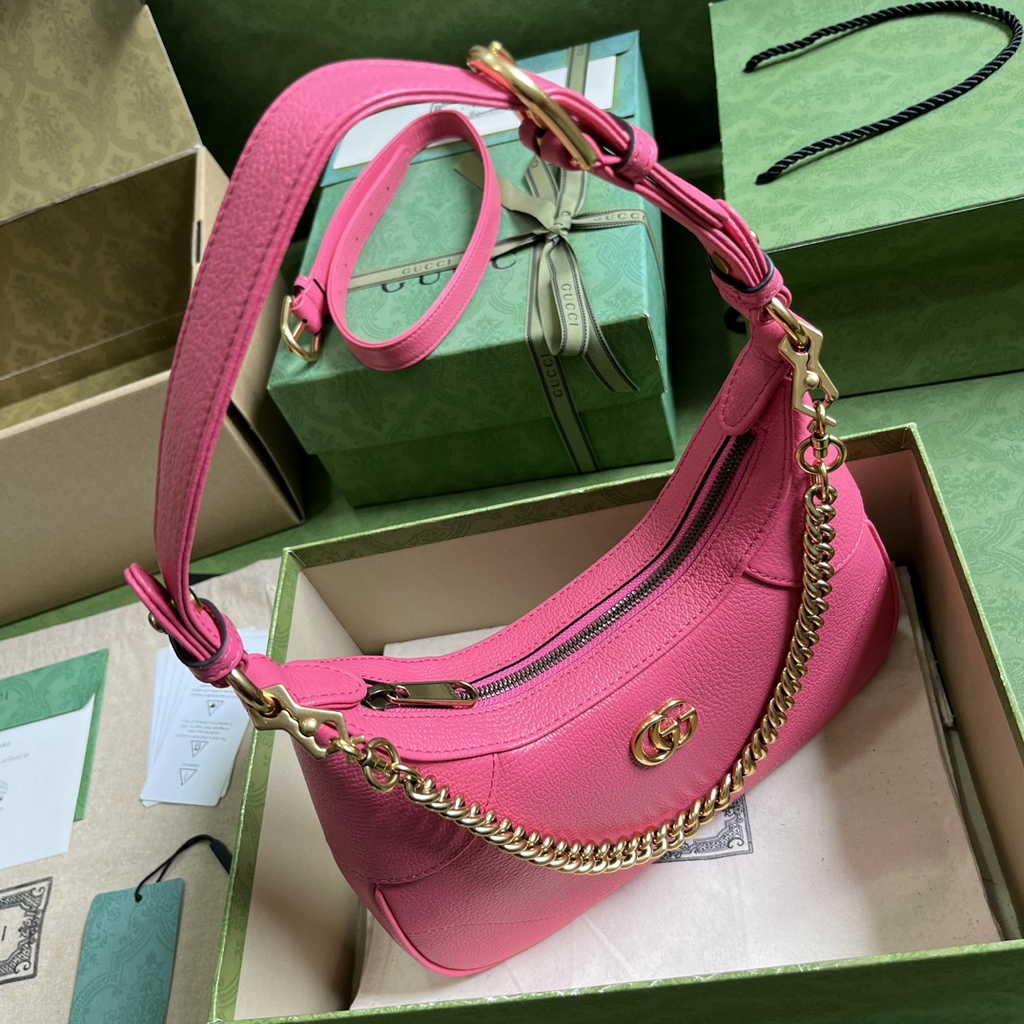 Gucci 731817 Aphrodite small shoulder bag in plum leather