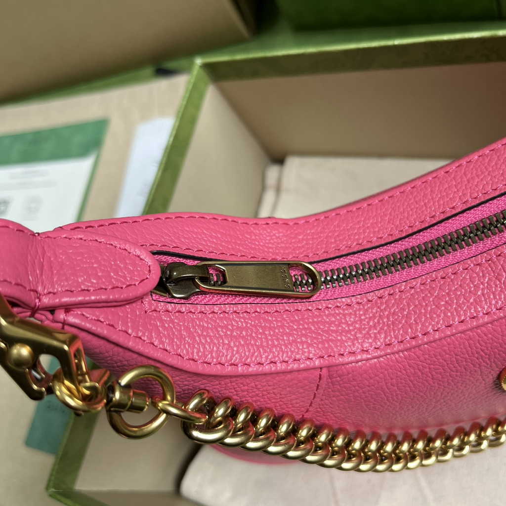Gucci 731817 Aphrodite small shoulder bag in plum leather