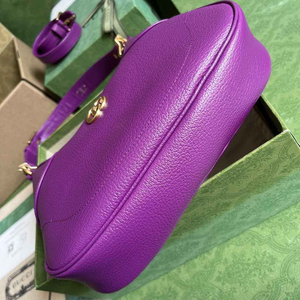 Gucci 731817 Aphrodite small shoulder bag in purple leather