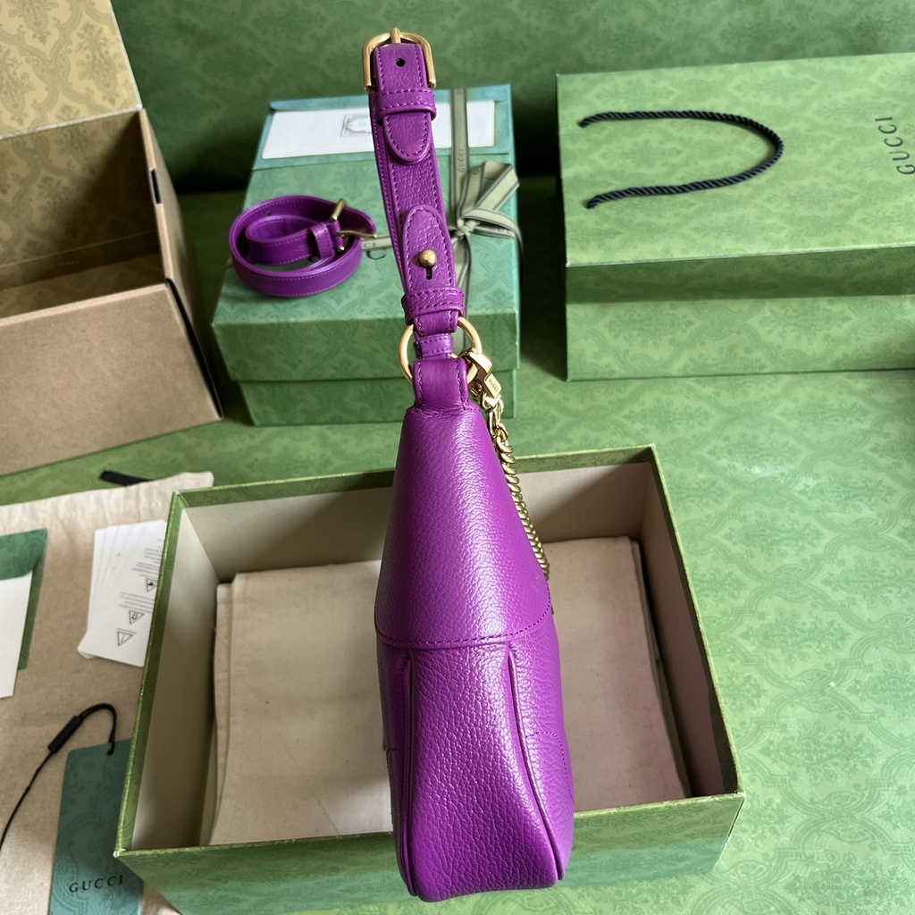 Gucci 731817 Aphrodite small shoulder bag in purple leather