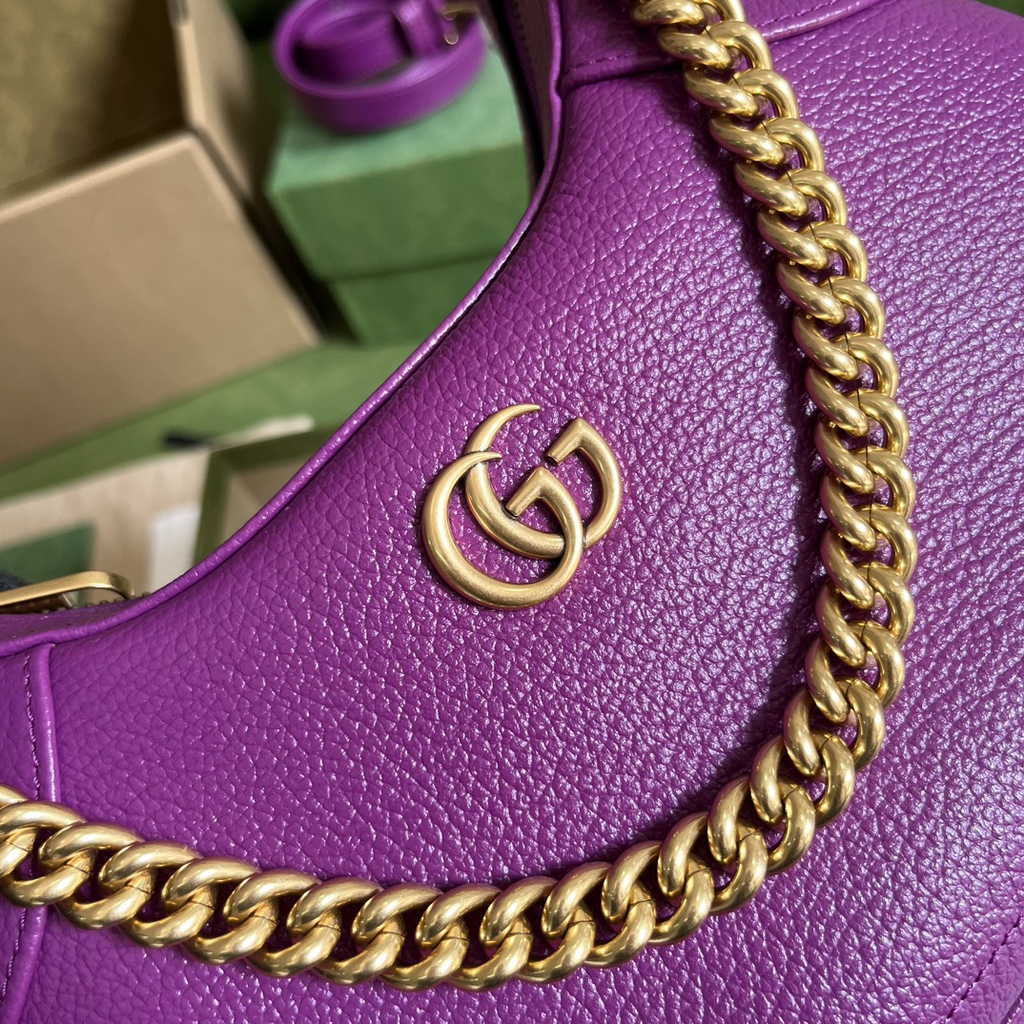 Gucci 731817 Aphrodite small shoulder bag in purple leather
