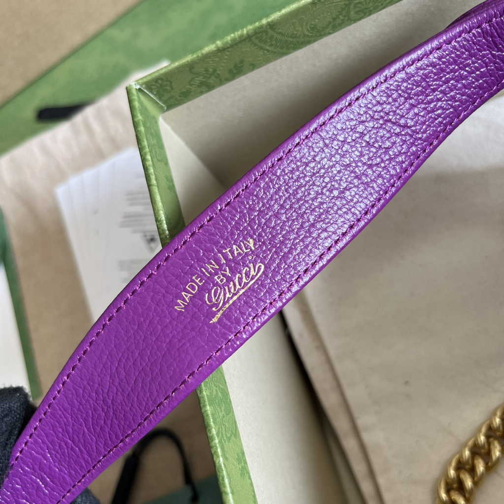 Gucci 731817 Aphrodite small shoulder bag in purple leather