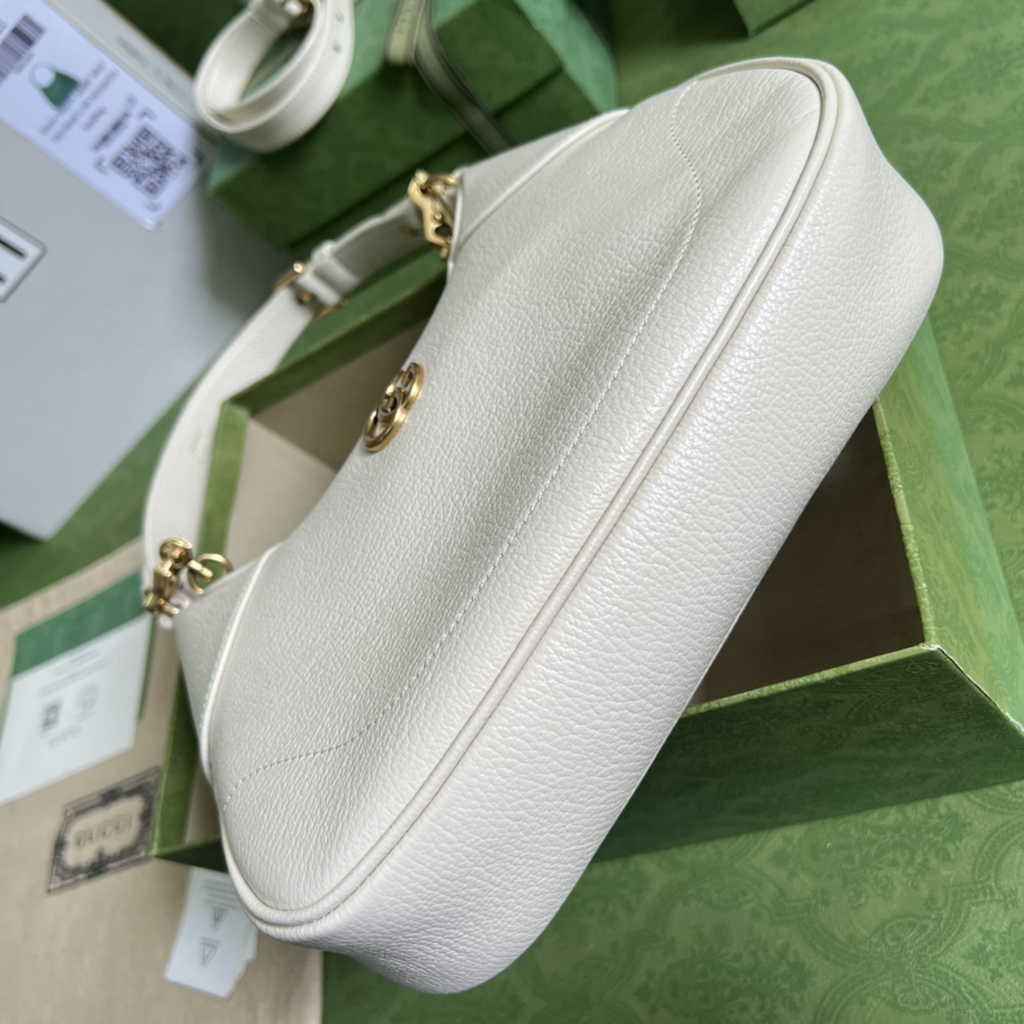 Gucci 731817 Aphrodite small shoulder bag in beige leather