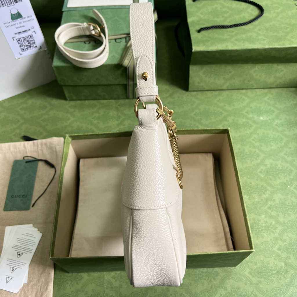 Gucci 731817 Aphrodite small shoulder bag in beige leather