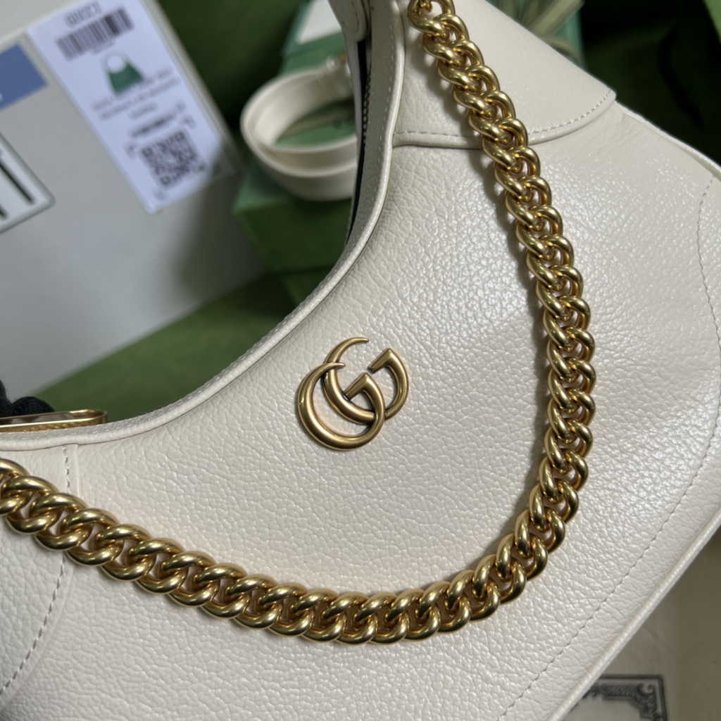 Gucci 731817 Aphrodite small shoulder bag in beige leather