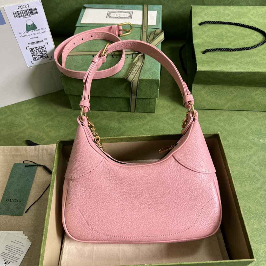 Gucci 731817 Aphrodite small shoulder bag in Pink leather