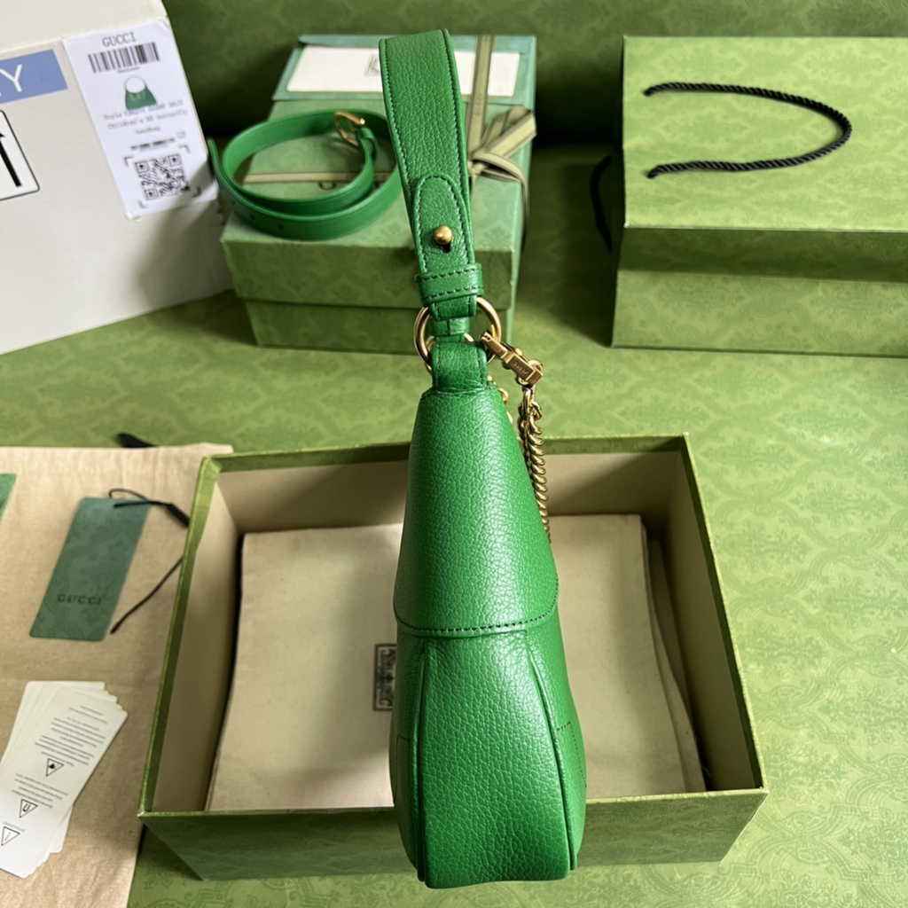 Gucci 731817 Aphrodite small shoulder bag in green leather