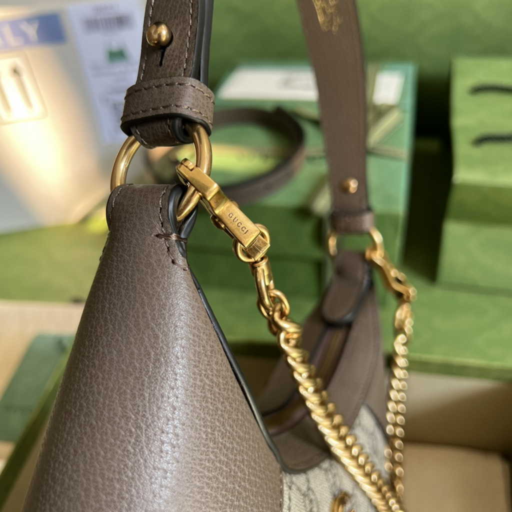 Gucci 731817 Aphrodite small shoulder bag in brown gg leather