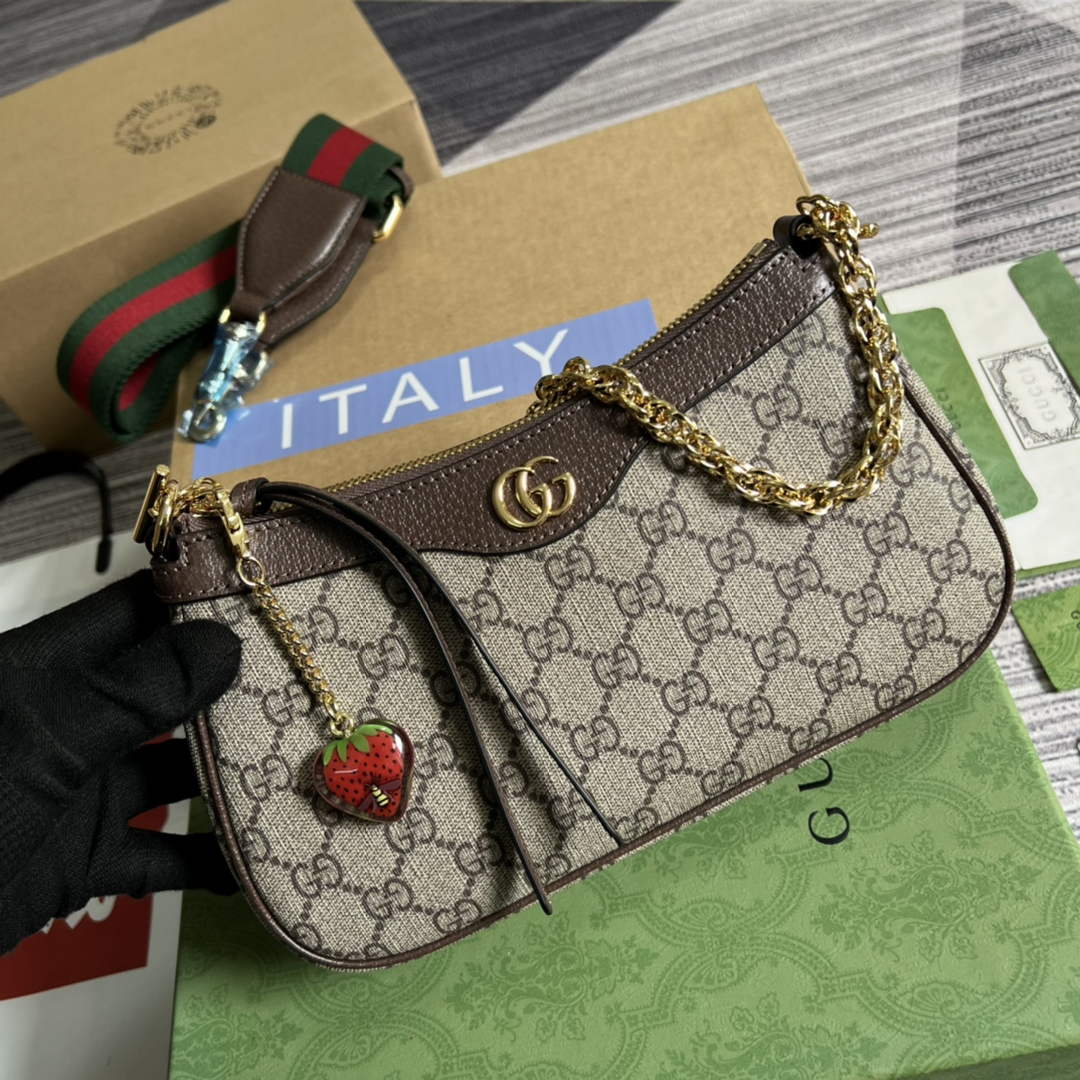 Gucci 735132 Ophidia small handbag Brown leather