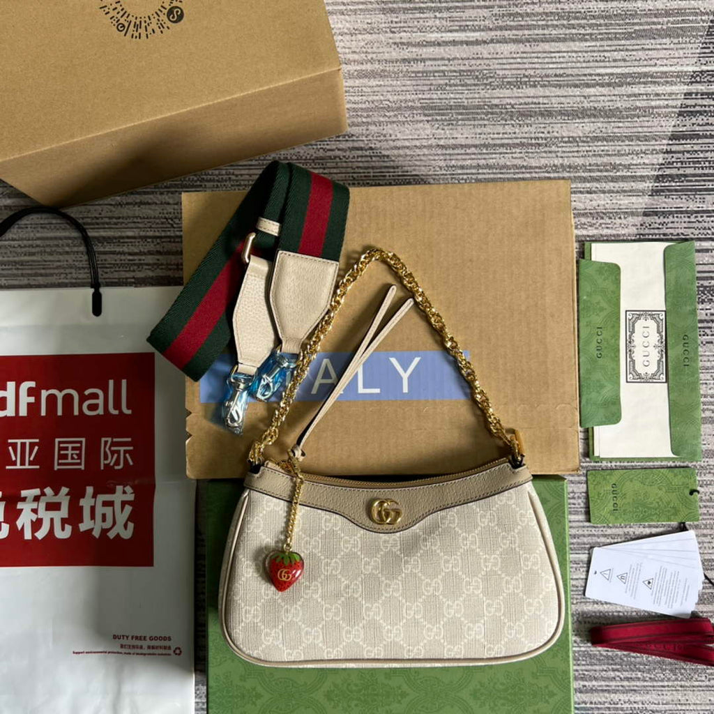 Gucci 735132 Ophidia small handbag Beigei leather