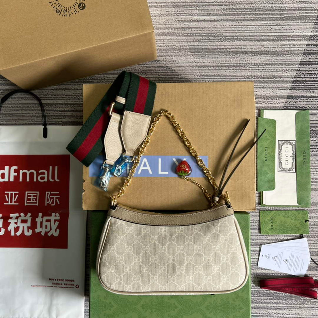 Gucci 735132 Ophidia small handbag Beigei leather