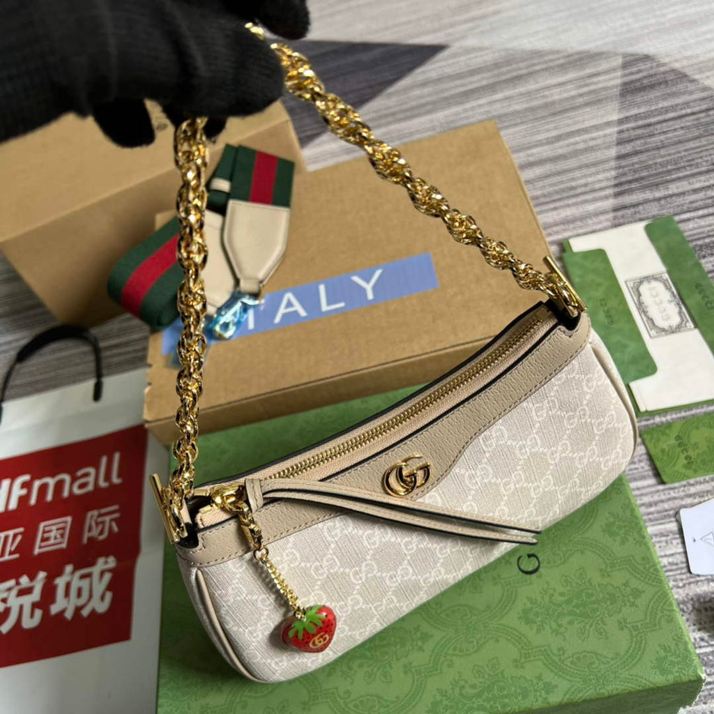 Gucci 735132 Ophidia small handbag Beigei leather