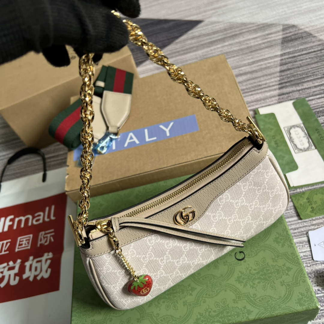 Gucci 735132 Ophidia small handbag Beigei leather