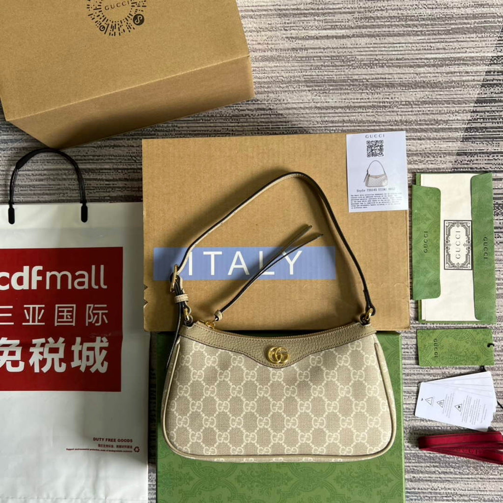 Gucci ‎735145 Ophidia small handbag Beige leather