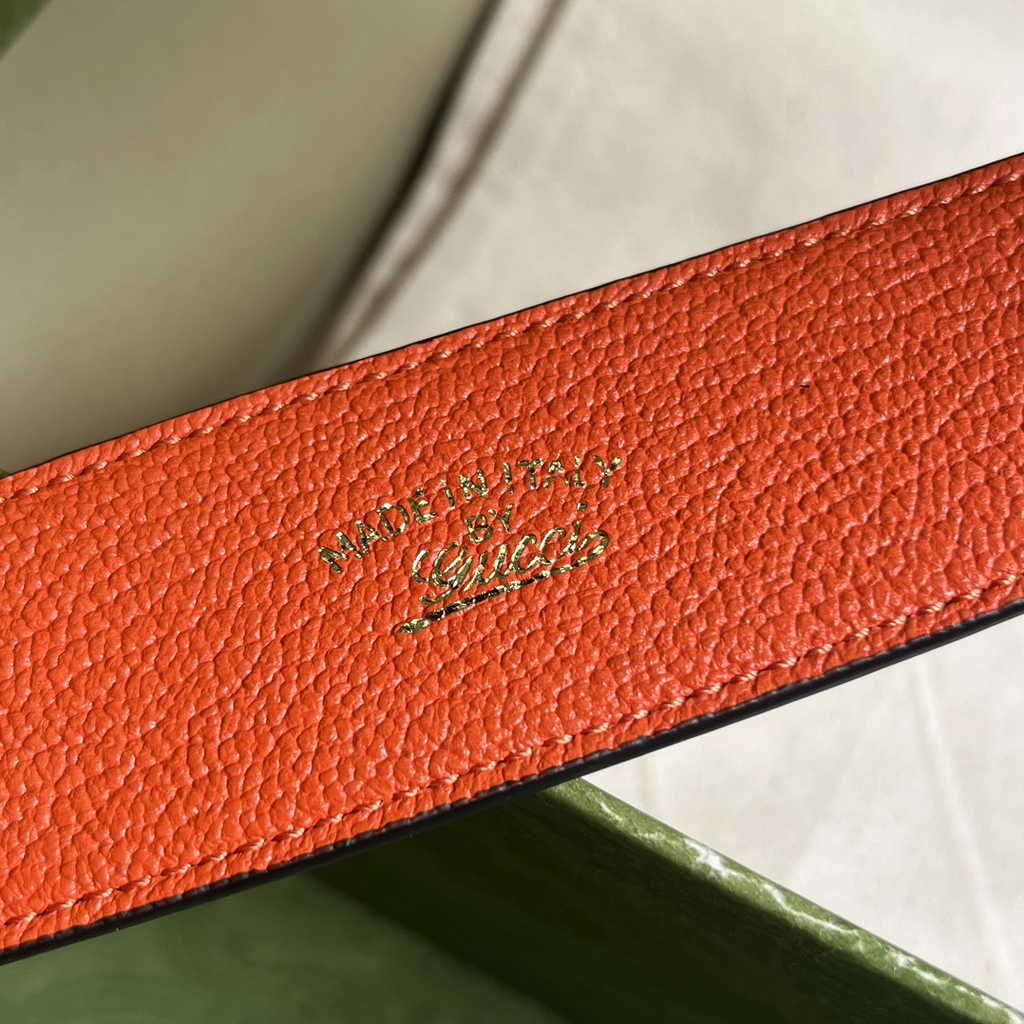 Gucci 739076 Aphrodite mini shoulder bag in orange leather
