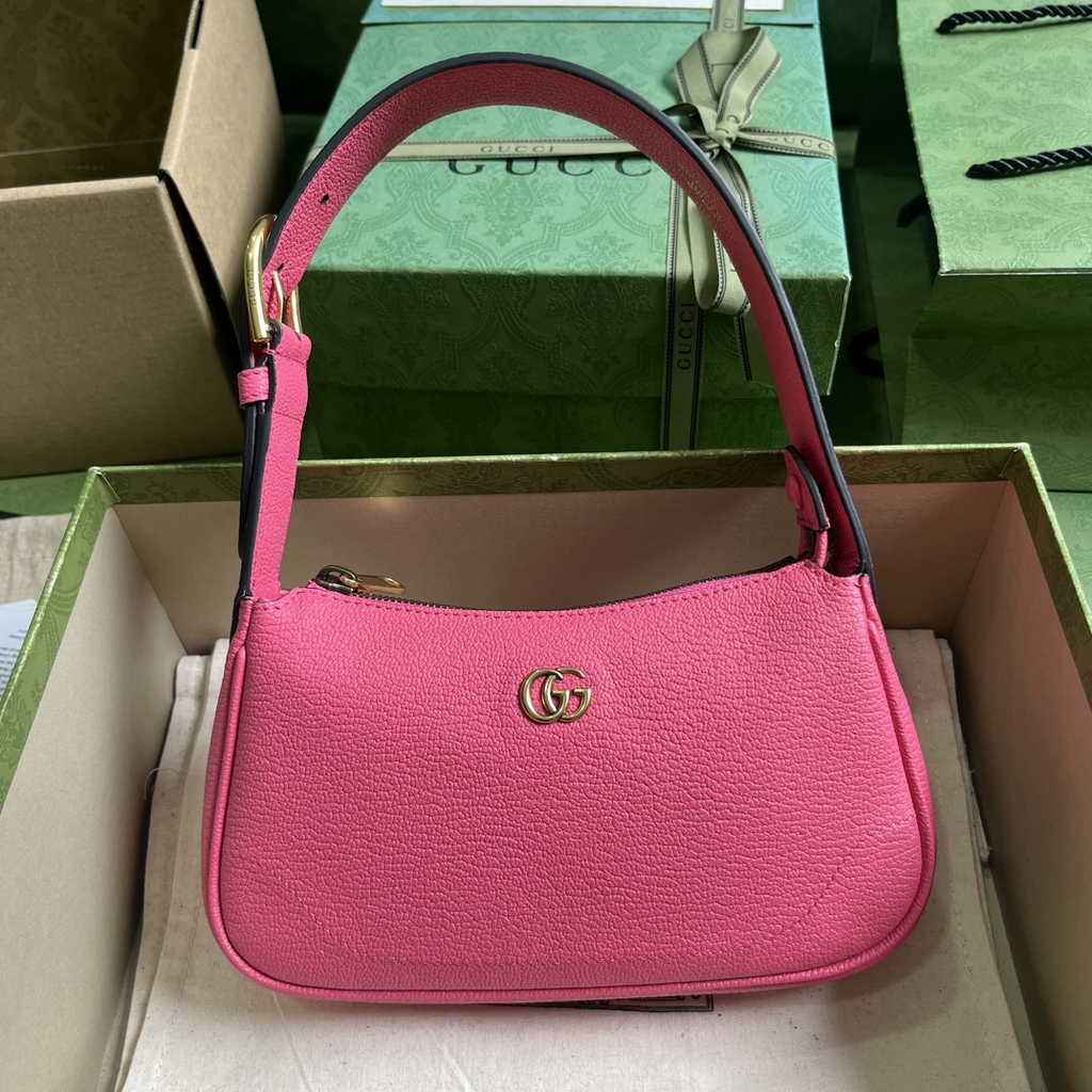 Gucci 739076 Aphrodite mini shoulder bag in plum leather