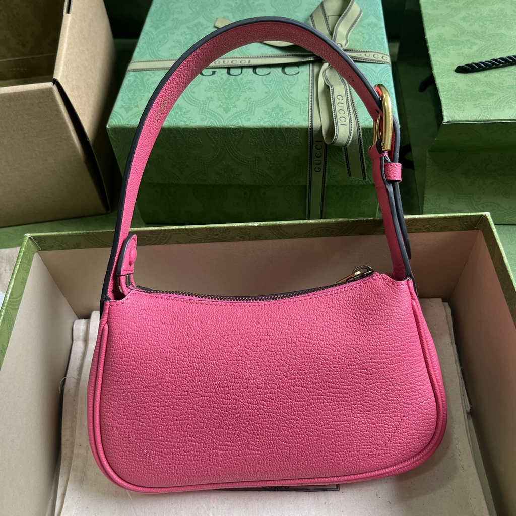 Gucci 739076 Aphrodite mini shoulder bag in plum leather