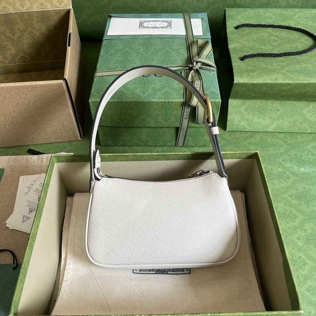 Gucci 739076 Aphrodite mini shoulder bag in beige leather