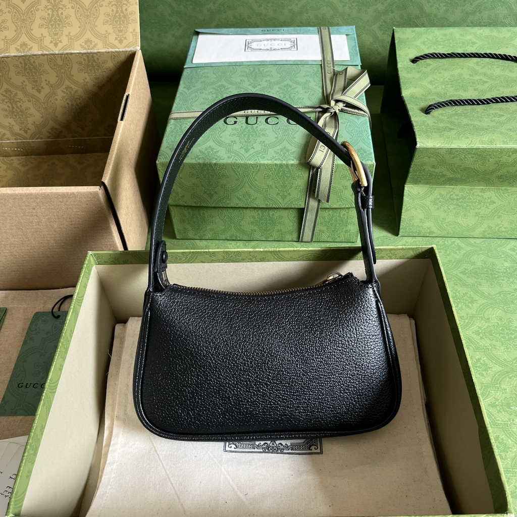 Gucci 739076 Aphrodite mini shoulder bag in black leather