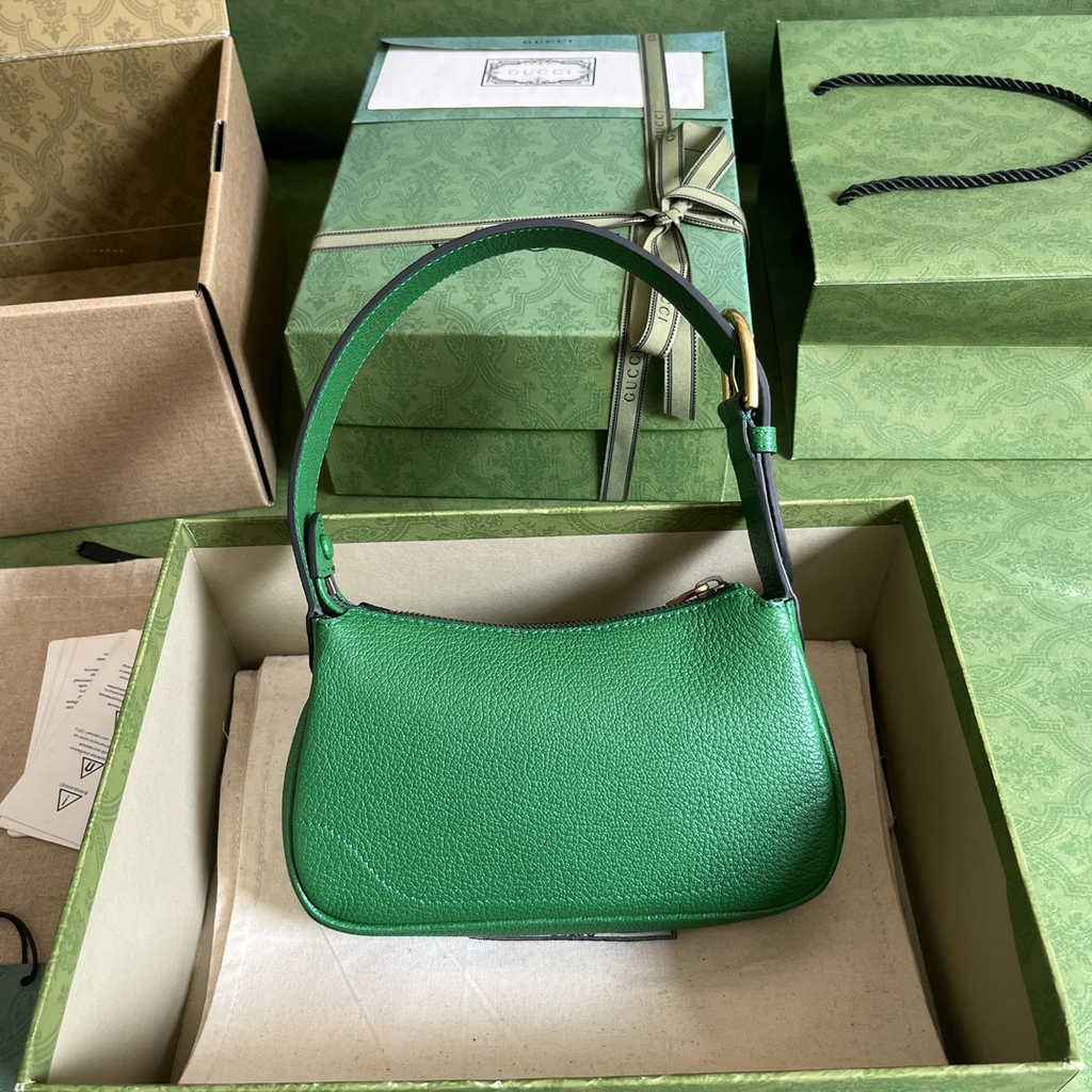 Gucci 739076 Aphrodite mini shoulder bag in green leather