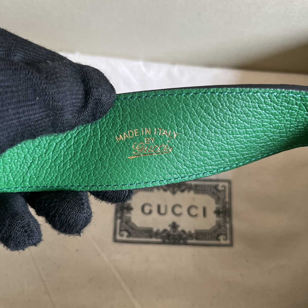 Gucci 739076 Aphrodite mini shoulder bag in green leather