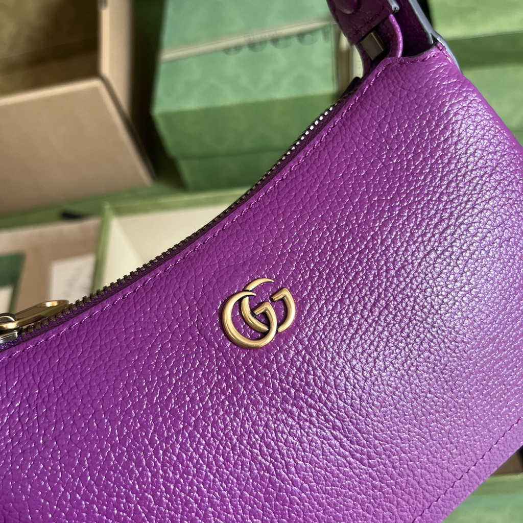Gucci 739076 Aphrodite mini shoulder bag in purple leather