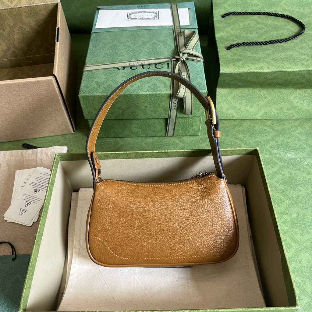 Gucci 739076 Aphrodite mini shoulder bag in brown leather