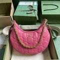 Gucci ‎739709 GG Matelassé small shoulder bag in plum leather