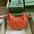 Gucci ‎739736 GG Matelassé mini bag in Orange leather