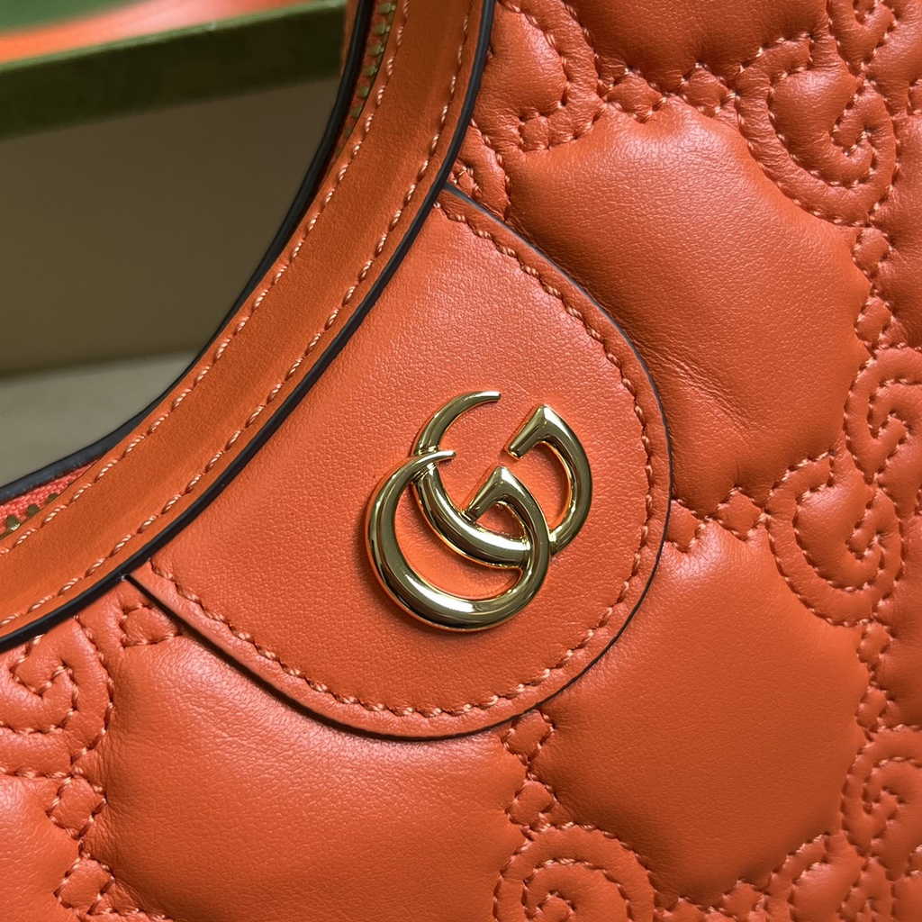 Gucci ‎739736 GG Matelassé mini bag in Orange leather