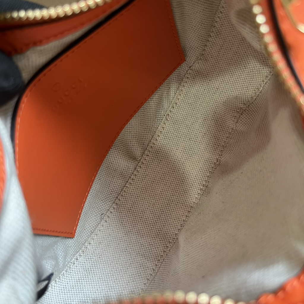 Gucci ‎739736 GG Matelassé mini bag in Orange leather