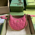 Gucci ‎739736 GG Matelassé mini bag in Plum leather
