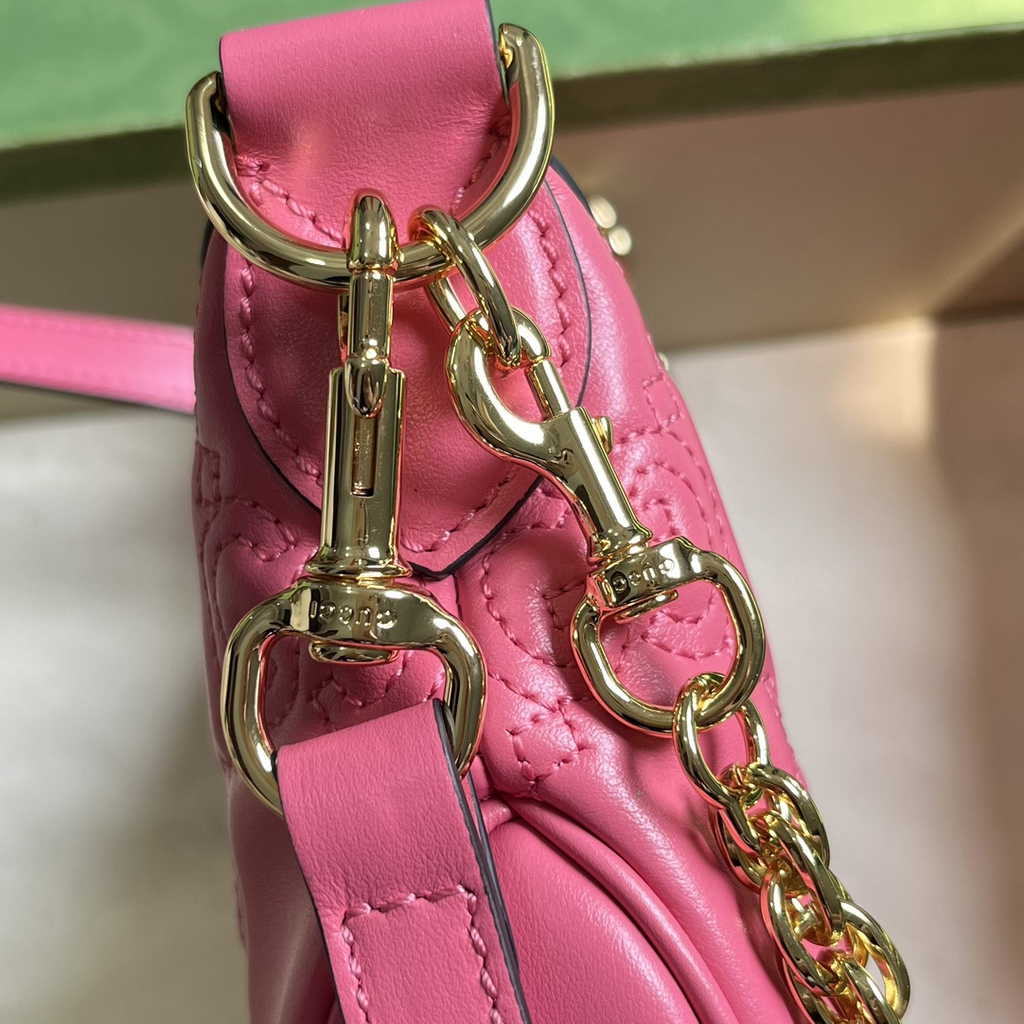 Gucci ‎739736 GG Matelassé mini bag in Plum leather