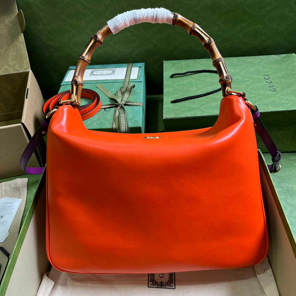 Gucci 746245 Diana large shoulder bag in Orange leather