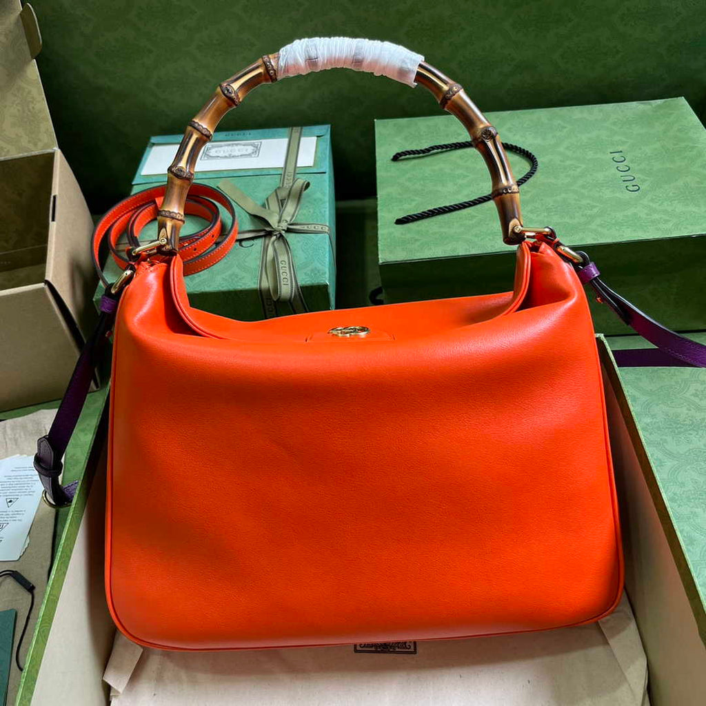 Gucci 746245 Diana large shoulder bag in Orange leather