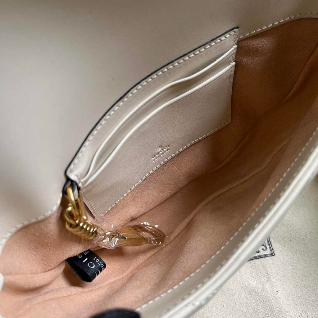 Gucci 746431 GG Marmont matelassé chain mini bag in beige leather