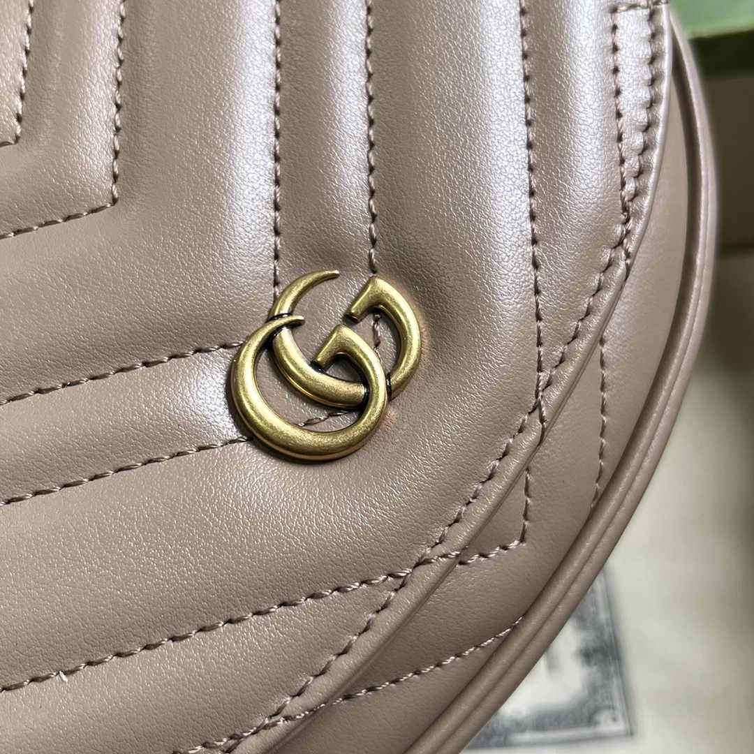 Gucci 746431 GG Marmont matelassé chain mini bag in light pink leather