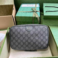 Gucci 760019 Ophidia GG toiletry case in grey and black Supreme