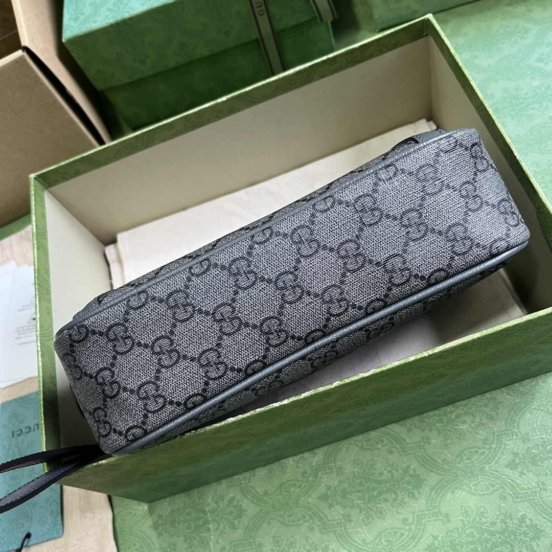 Gucci 760245 Ophidia GG pouch in Grey and black GG Supreme canvas