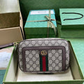 Gucci 760245 Ophidia GG pouch in beige and ebony Supreme