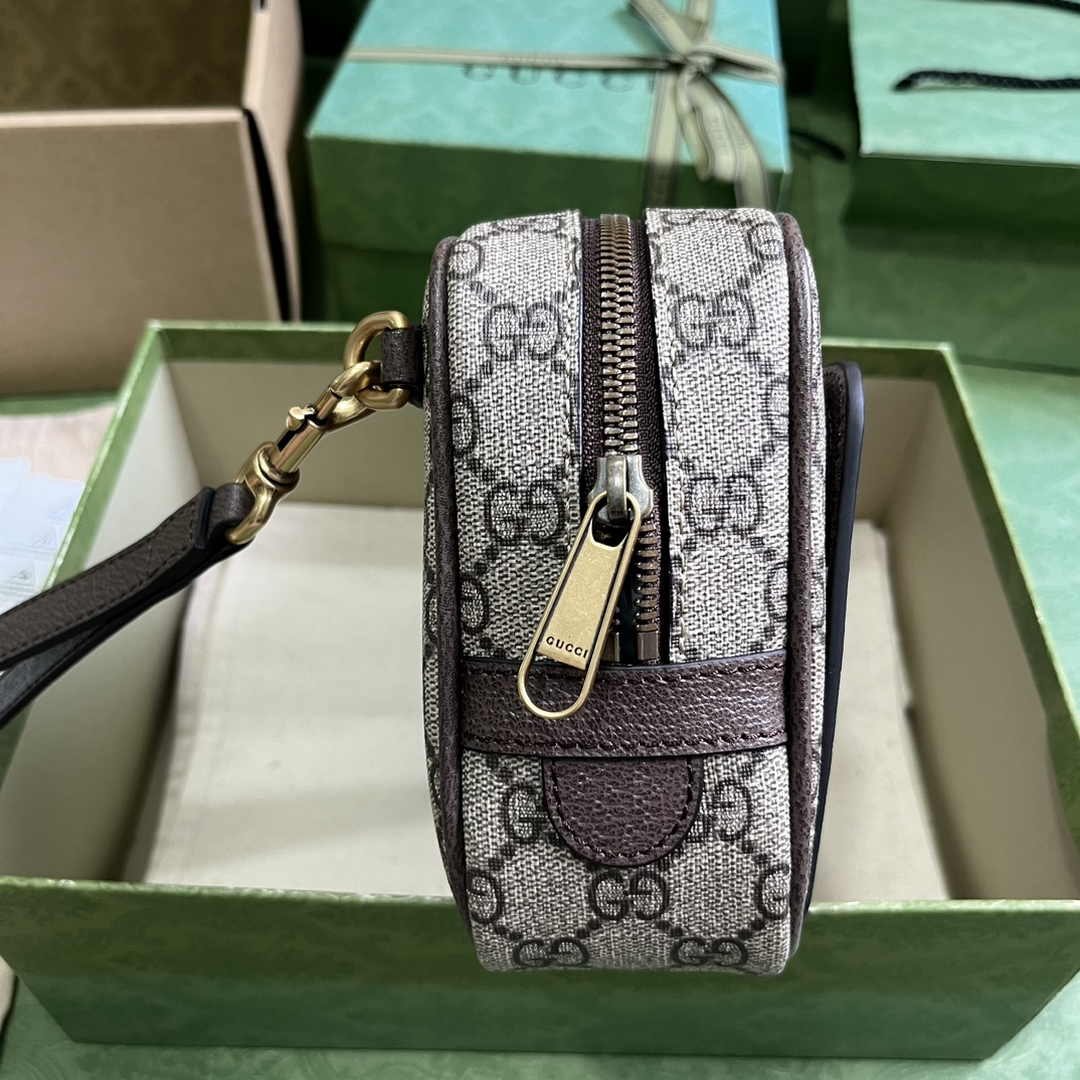Gucci 760245 Ophidia GG pouch in beige and ebony Supreme